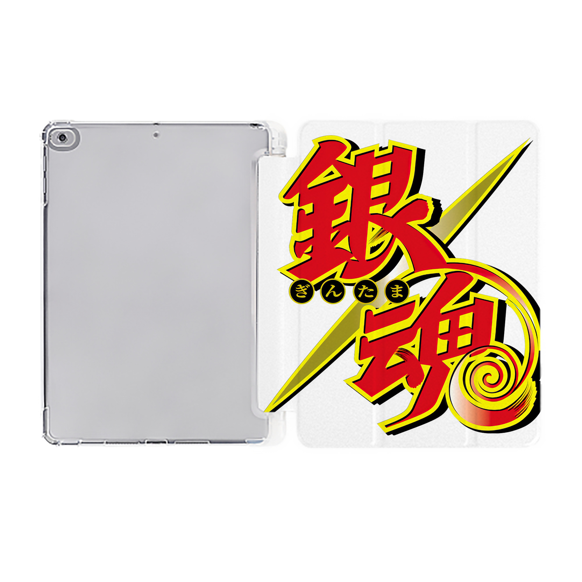 ぎんたま 坂田銀時（さかたぎんとき） 神楽 志村新八（しむら しんぱち） GINTAMA Sakata Gintoki Kagura Shimura Shinpachi IPad ケース ペン収納付き 三つ折りスタンド PUレザー×シリコン 対応機種9.5/10.5/10.9インチ